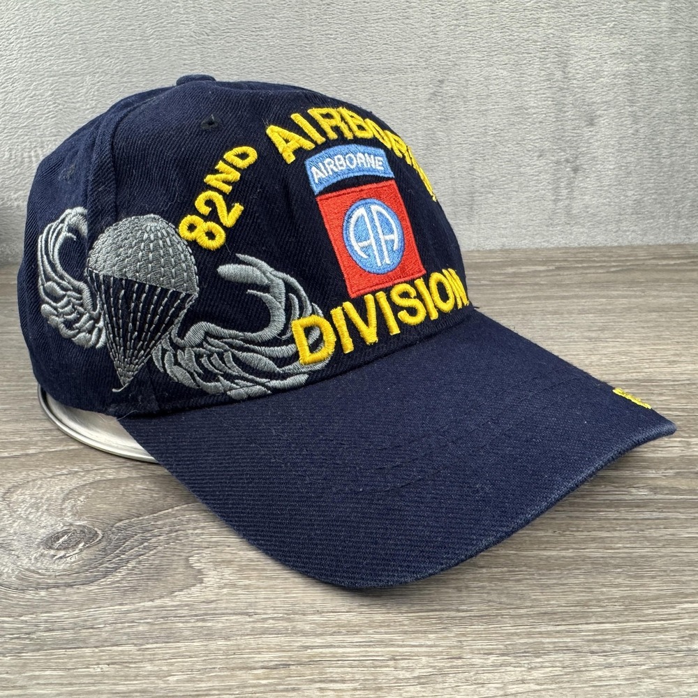 U.S. WARRIORS Hat Cap Strap Back Blue Corduroy 82nd Airborne Division Mens